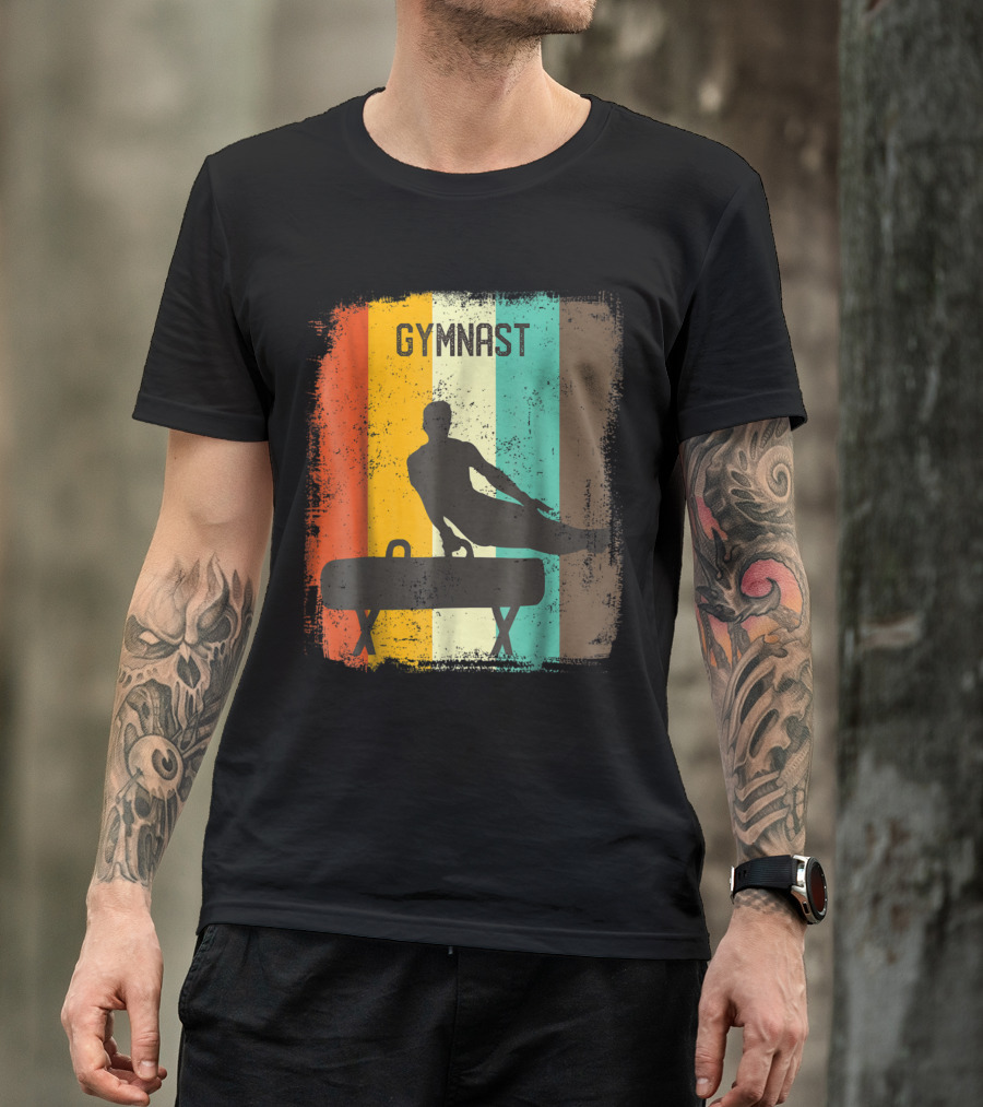 Gymnast Retro 70s Vintage Pommel Horse T-Shirt