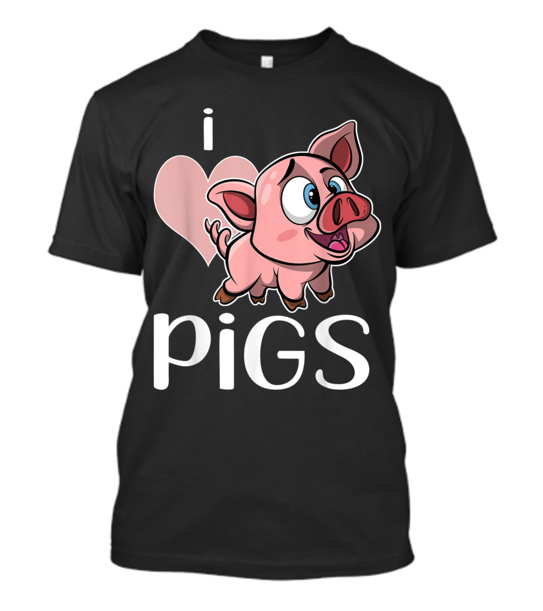 I Heart Pigs Cartoon Pig Lovers T-Shirt