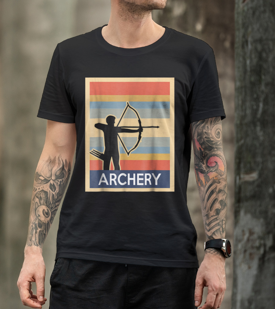 Archery Retro Silhouette In Vintage T-Shirt