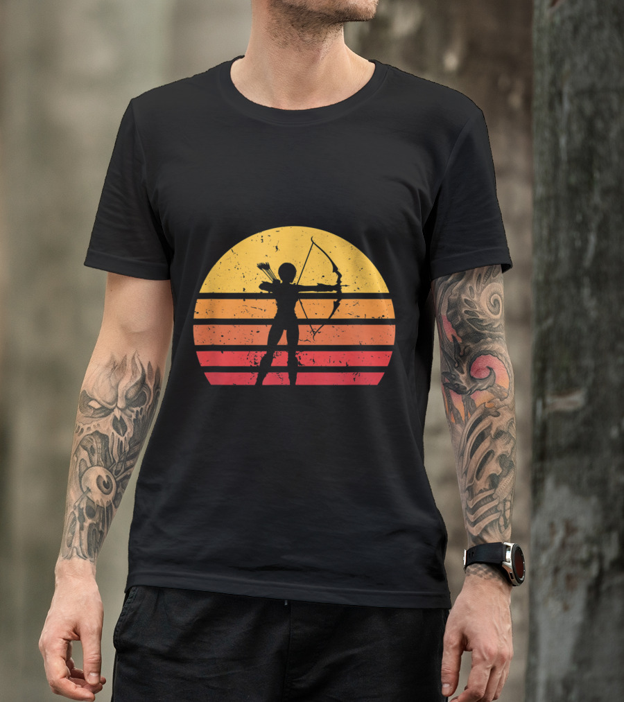 Vintage Archery Women Sunset Silhouette Arch T-Shirt