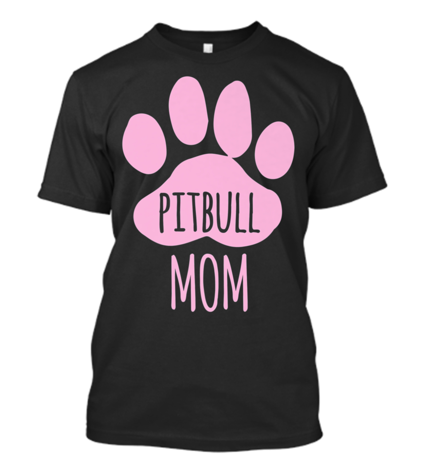 Pitbull Mom Paw Print Pink Cute Pittie Owner Dog T-Shirt