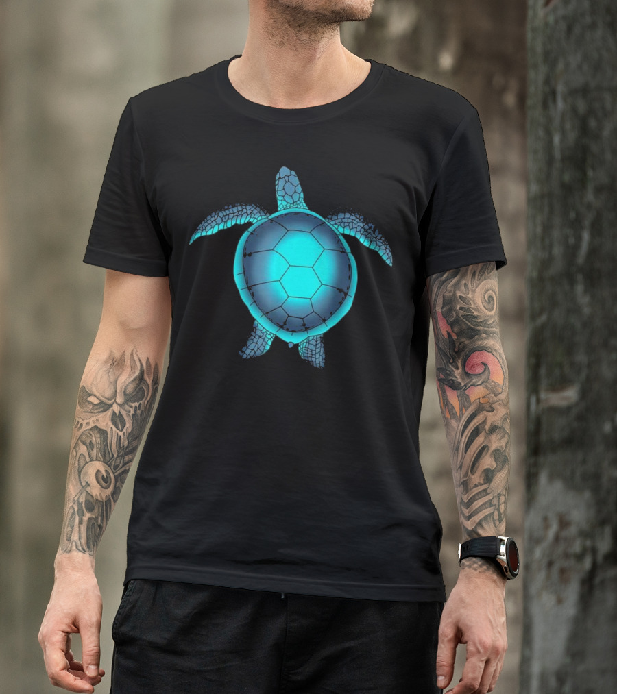 Turquoise Blue Sea Turtle Watercolor Lover Ocean Life T-Shirt