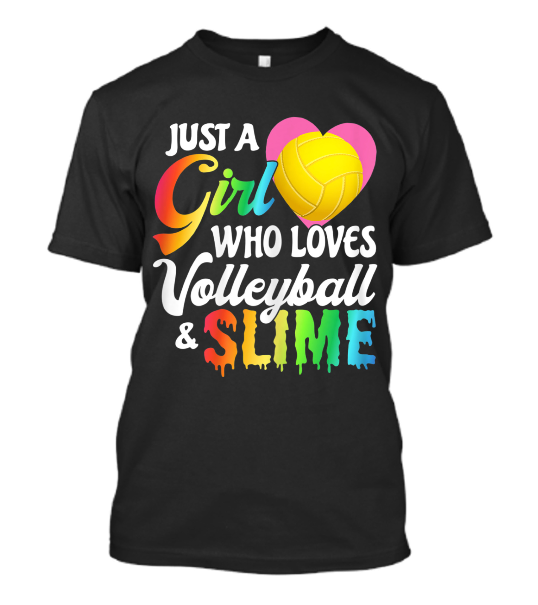 Just A Girl Who Loves Volleyball And Slime Heart Icon T-Shirt