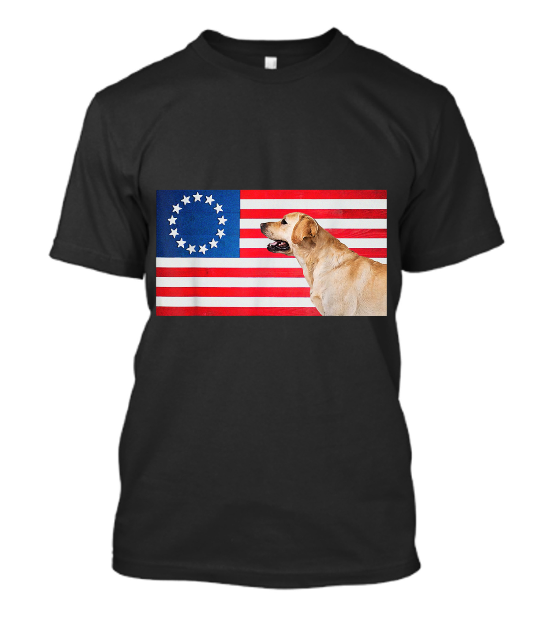 Funny Patriot Labrador Dog Betsy Ross American Flag T-Shirt