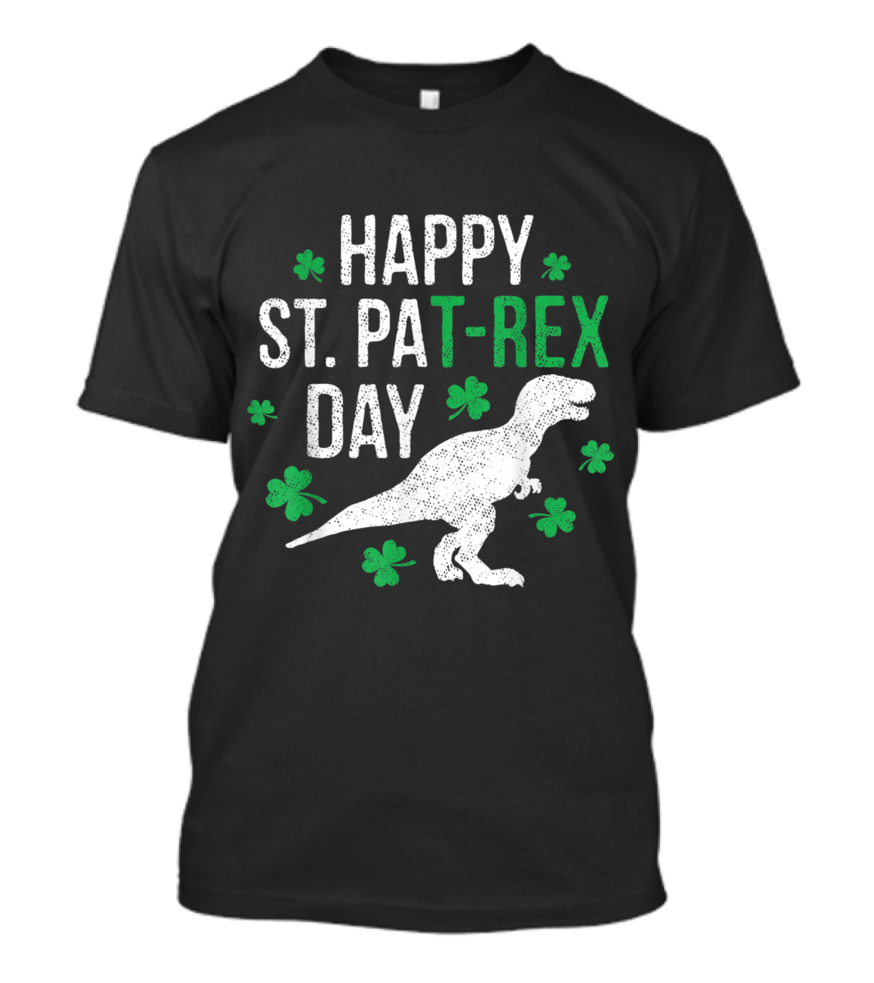 Happy St. Pat T-Rex Day With Shamrocks And Dinosaur T-Shirt