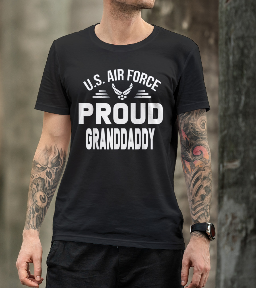 U.S. Air Force Proud Granddaddy Emblem And Text T-Shirt
