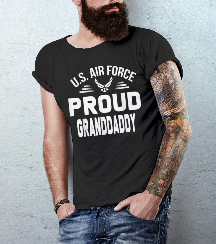 U.S. Air Force Proud Granddaddy Emblem And Text T-Shirt