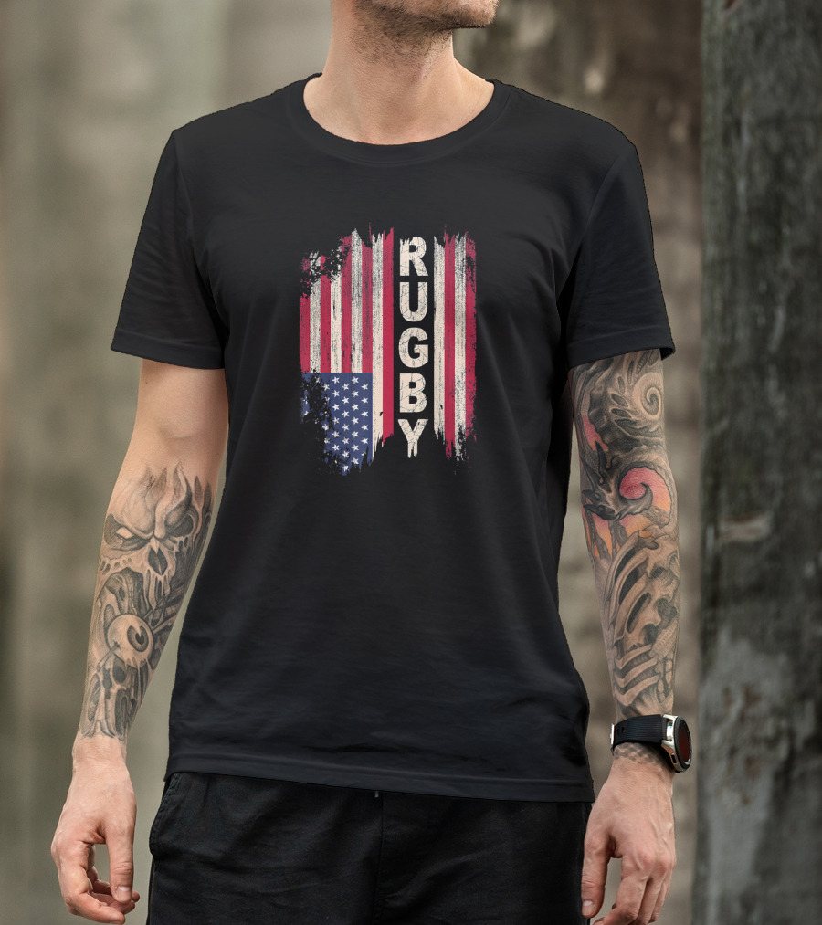Rugby American Flag USA T-Shirt