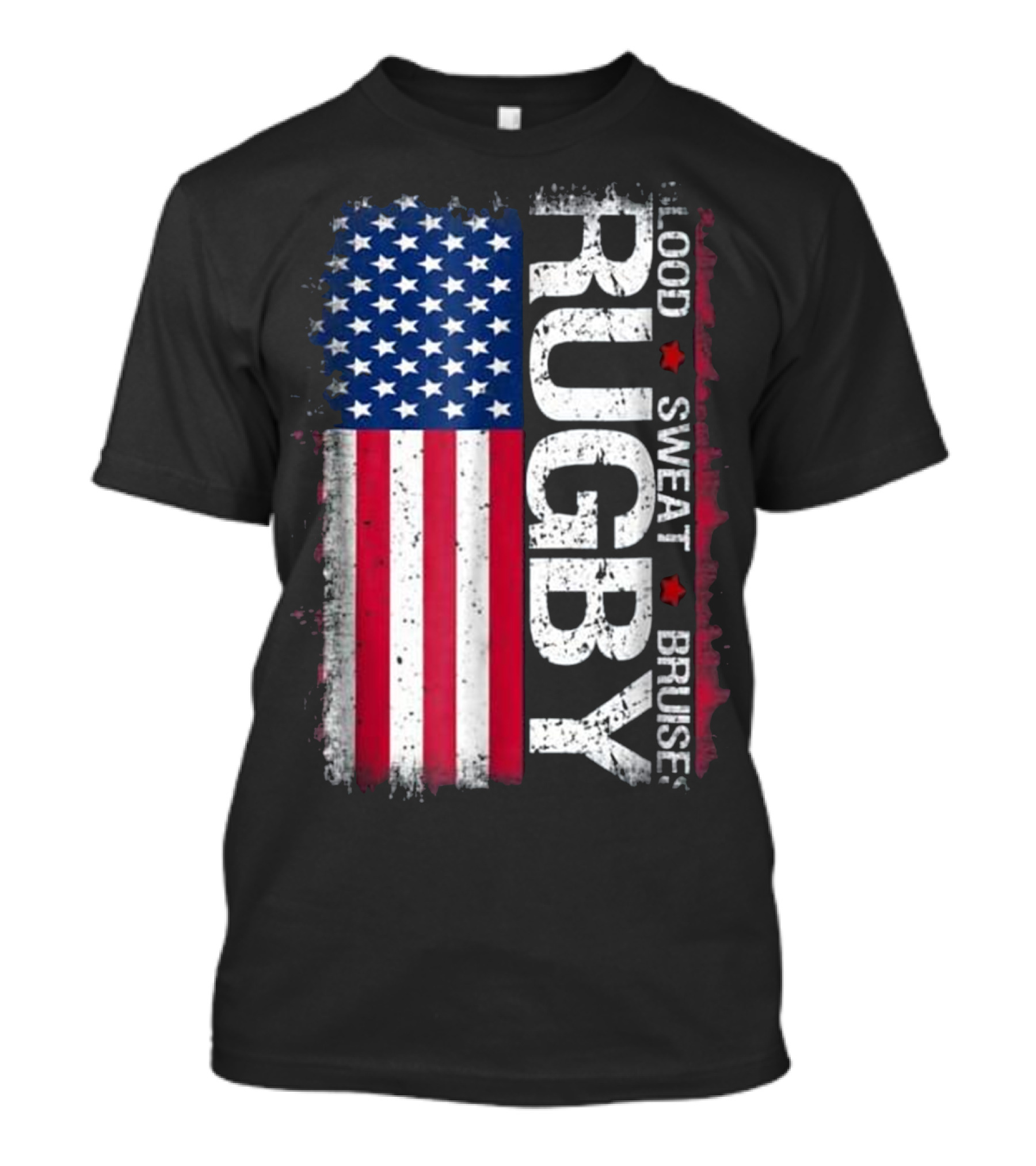 USA Blood Sweat Bruise Rugby Flag T-Shirt