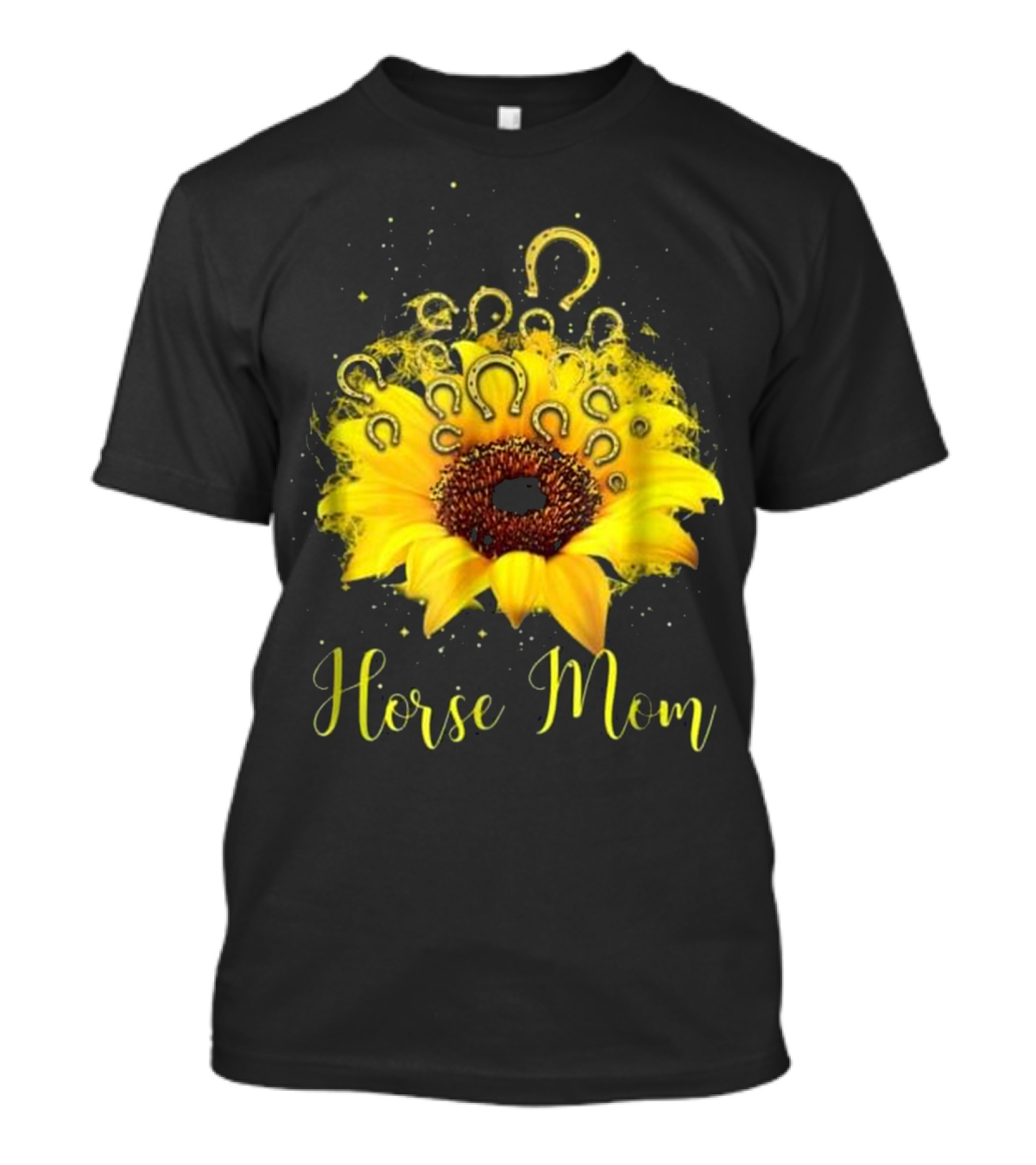 Sunflower Horseshoe Horse Mom T-Shirt