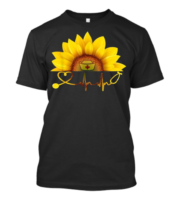 Sunflower Nurse Heartbeat Hippi T-Shirt