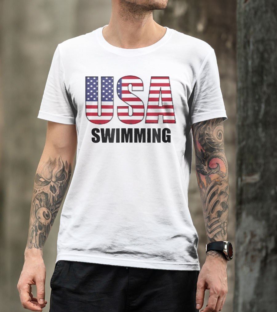 USA Swimming American Flag Team Sport T-Shirt