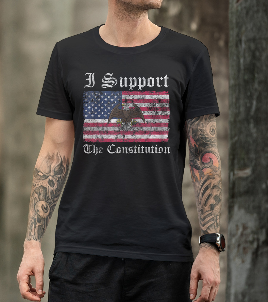 I Support The Constitution American Flag Eagle T-Shirt