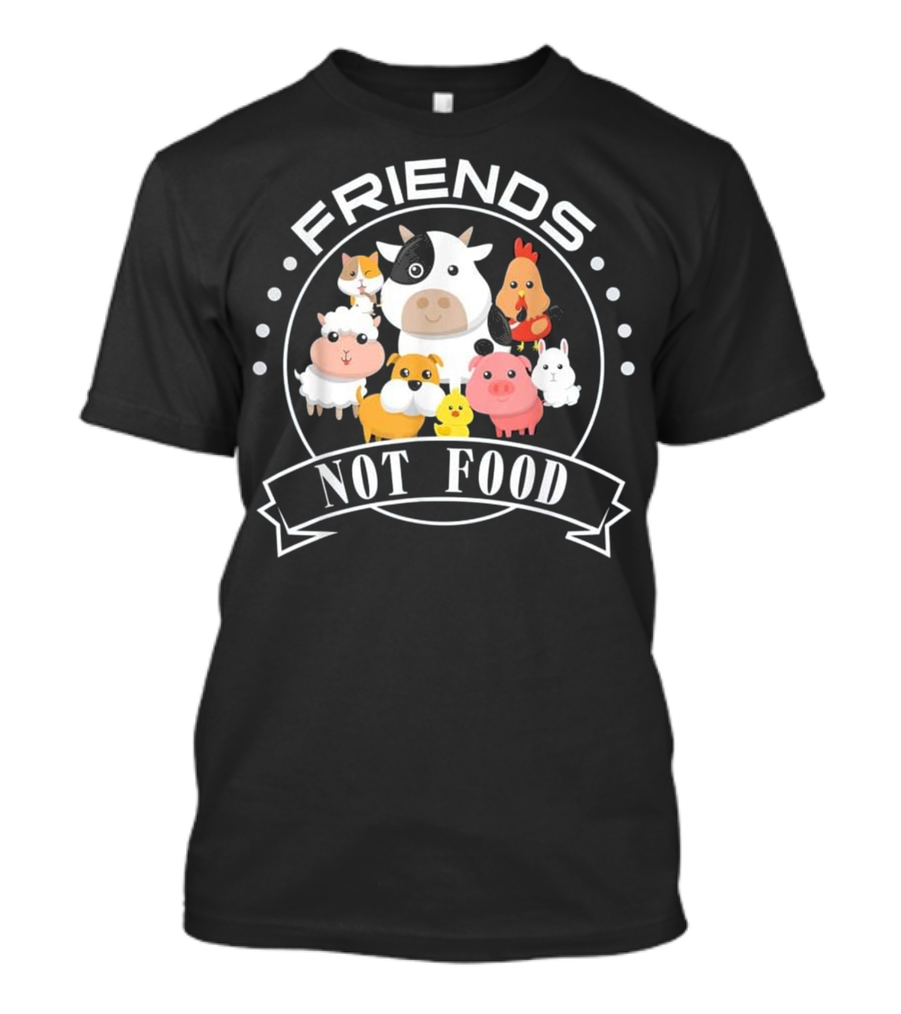 Friends Not Food Vegan Vegetarian Gifts Animals Are Friends T-Shirt