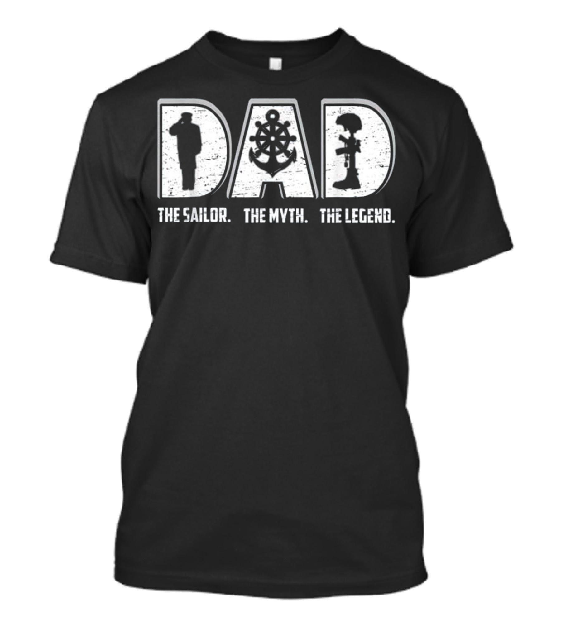 Veteran DAD The Sailor The Myth The Legend Navy Anchor Salute T-Shirt