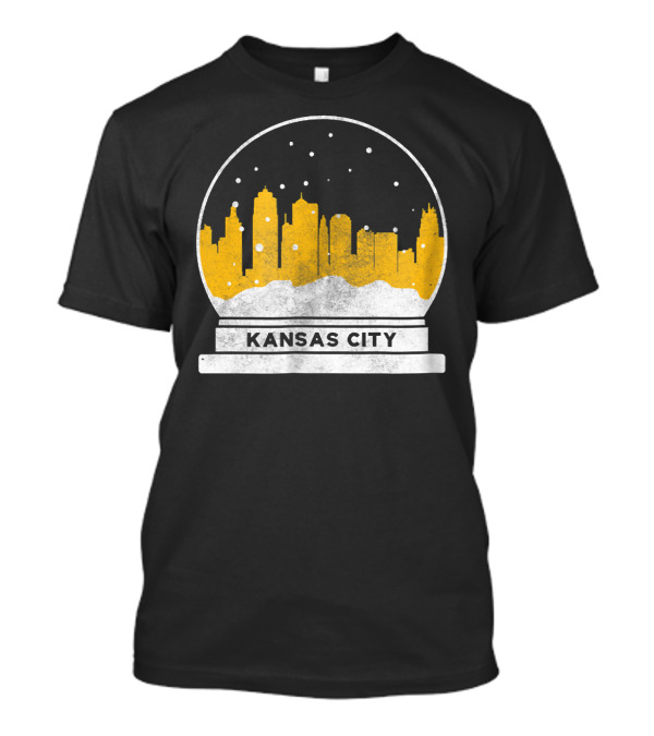 Vintage Kansas City Skyline Winter Snow Globes T-Shirt