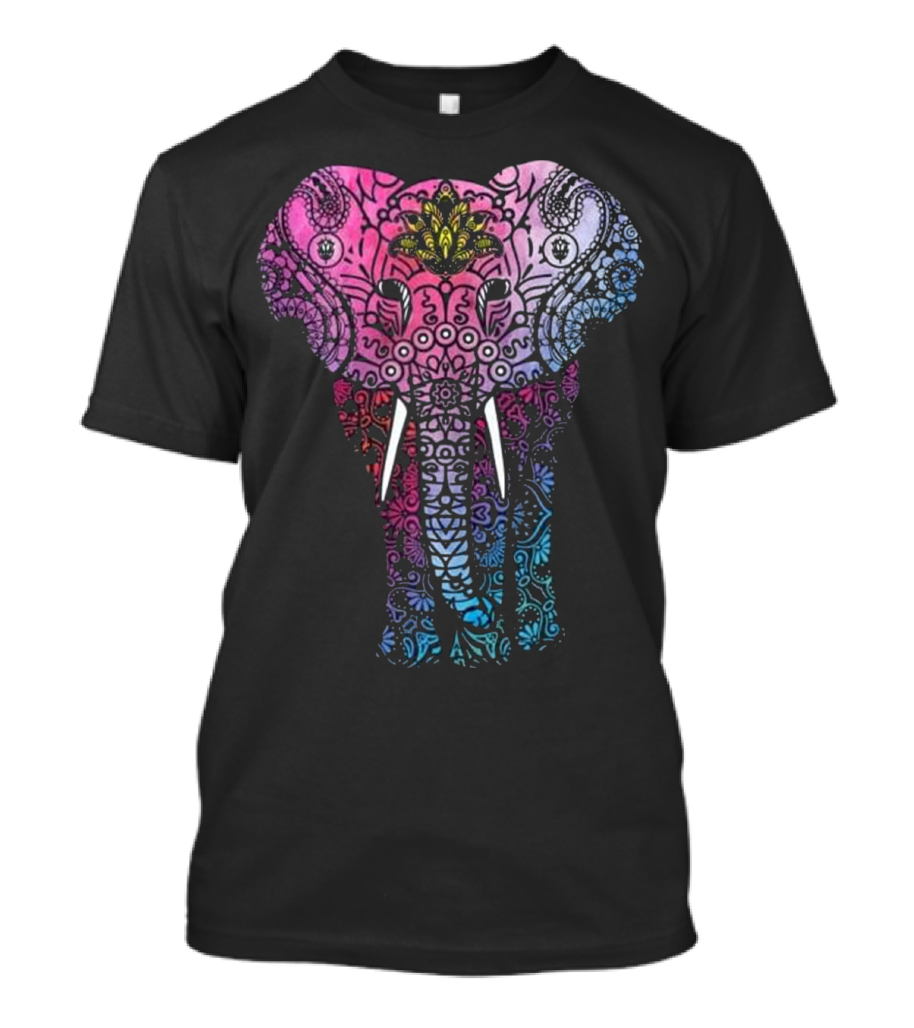 Yoga Elephant Mandala Buddhist Om Graphic Meditation T-Shirt