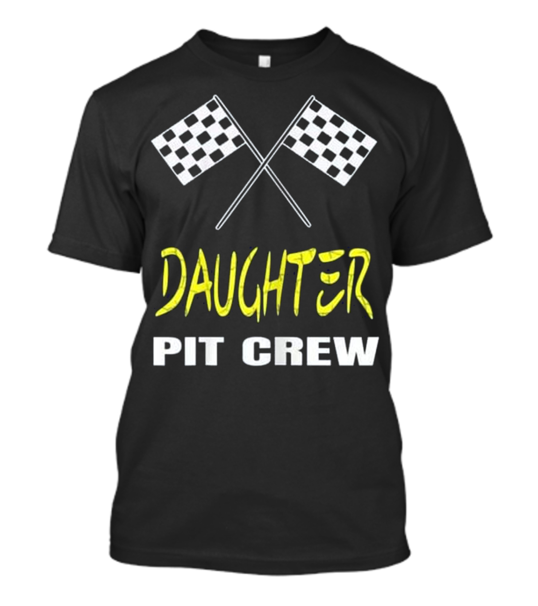 Daughter Pit Crew Checkered Flags Racing Vintage T-Shirt