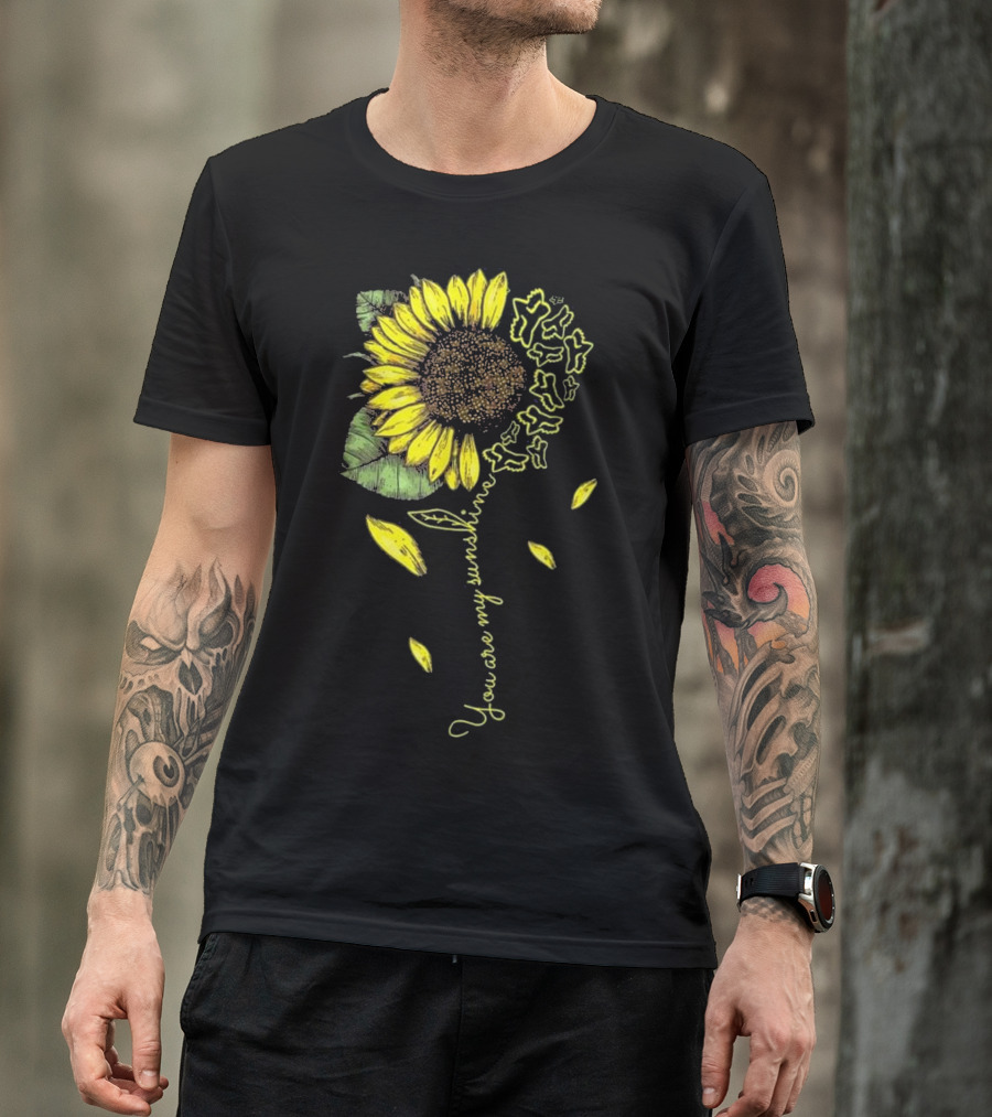 You Are My Sunshine Sunflowers MX Motocross Inspired Motif T-Shirt