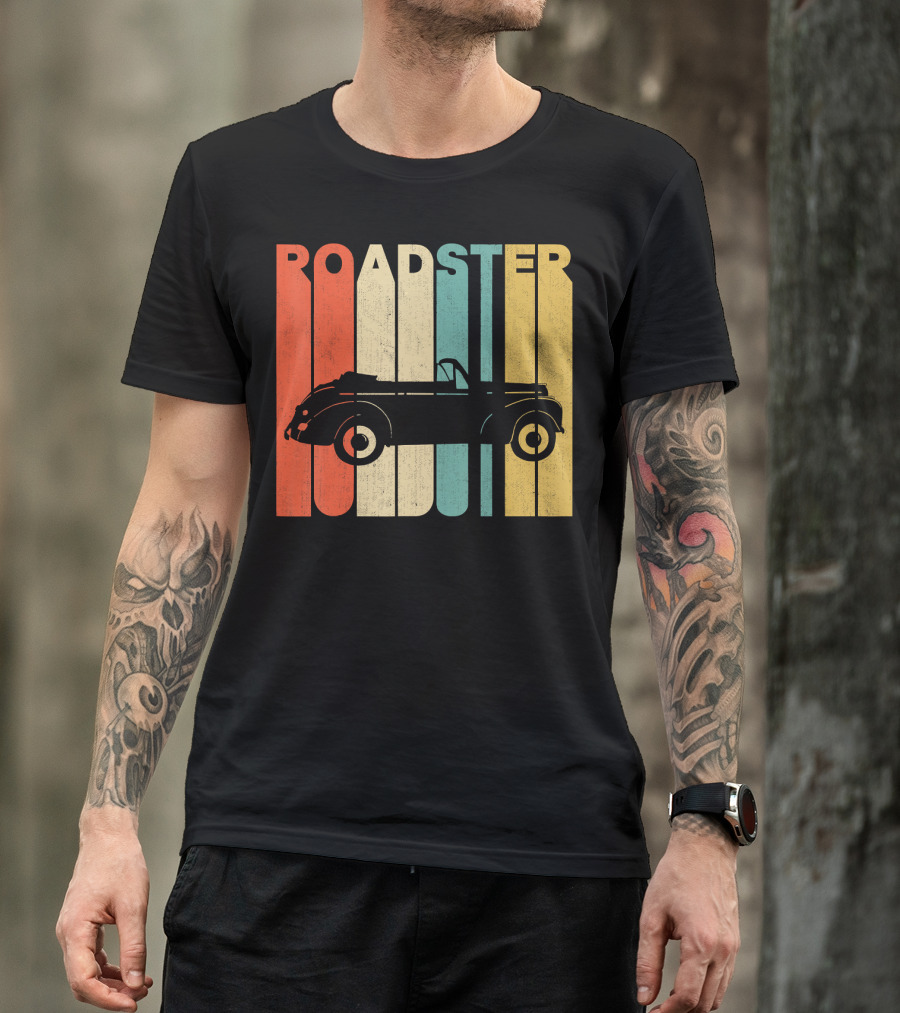 Vintage Retro Roadster Silhouette Classic Car Lines T-Shirt