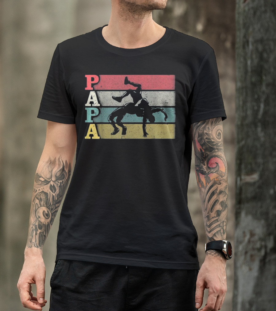 Papa Vintage Retro Wrestling T-Shirt