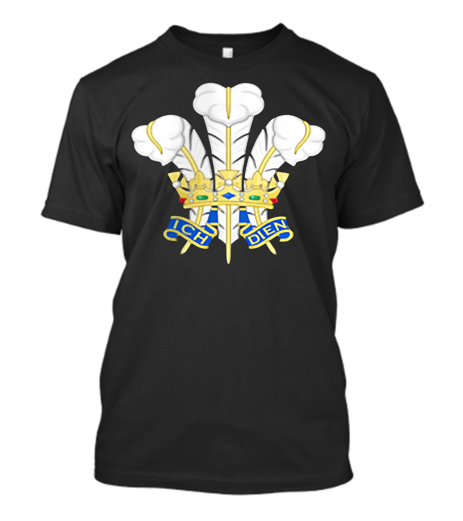 Vintage Style Wales Rugby Three Feathers Ich Dien T-Shirt