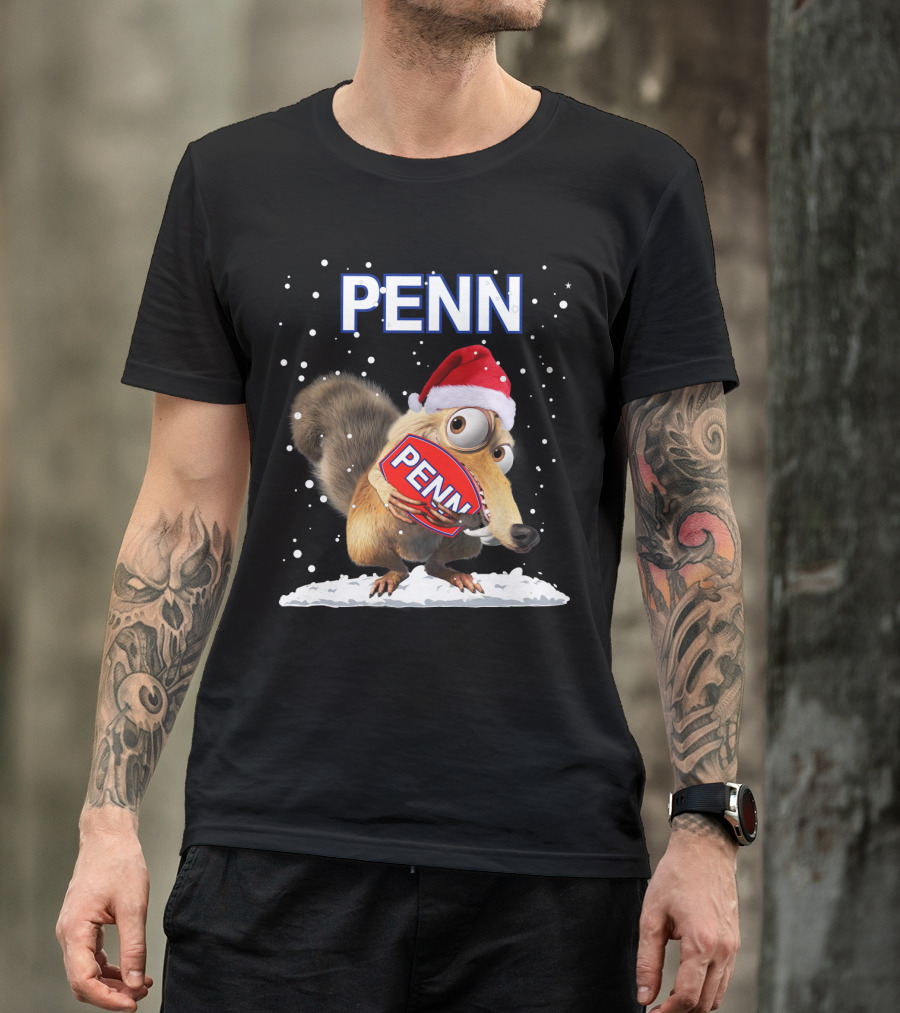 PENN Santa Hat Squirrel With Snowflakes T-Shirt