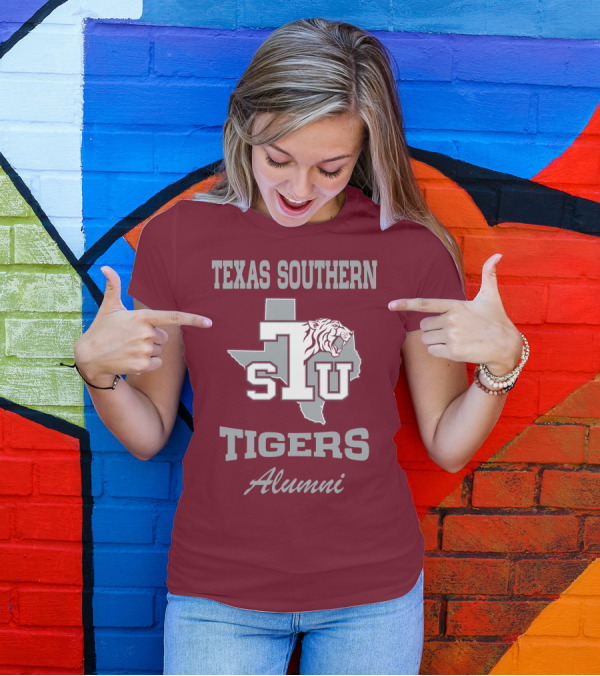 Texas Southern Tigers TSU Alumni Texas Outline T-Shirt