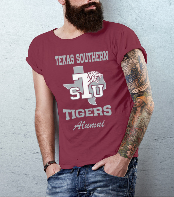 Texas Southern Tigers TSU Alumni Texas Outline T-Shirt