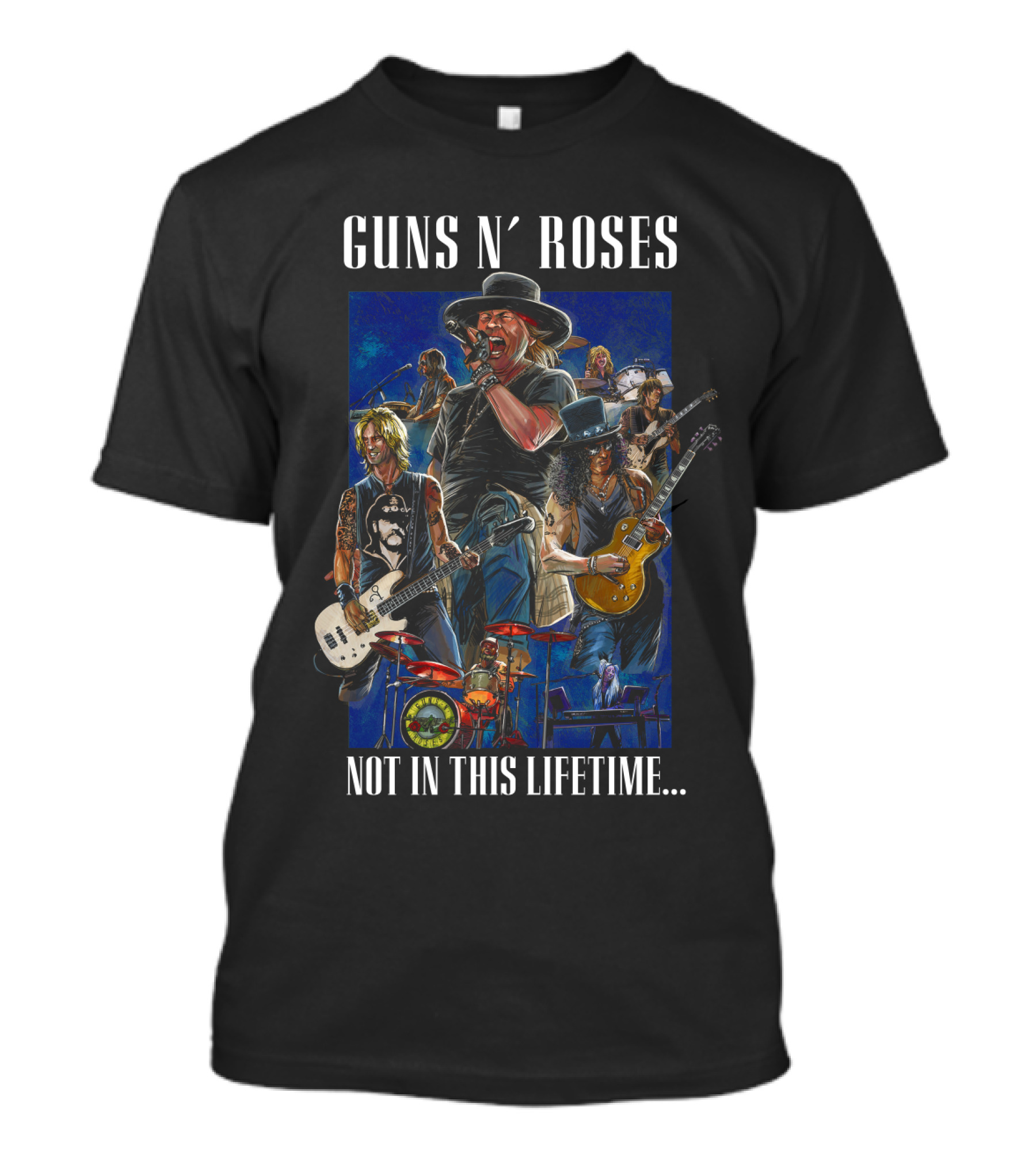 Guns N' Roses Not In This Lifetime Tour Band Members Playing Live T-Shirt