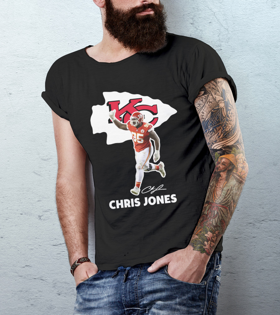 Chris Jones KC Chiefs Player 95 Signature T-Shirt
