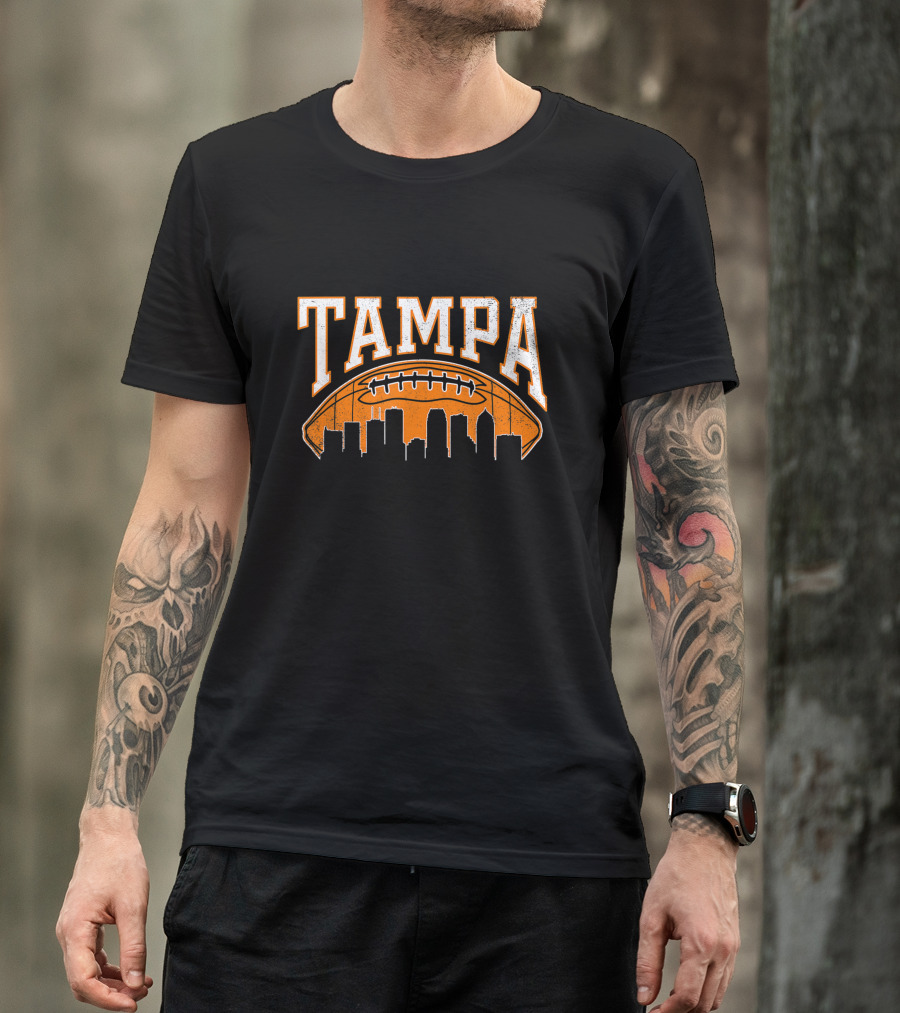 Tampa Football City Skyline T-Shirt