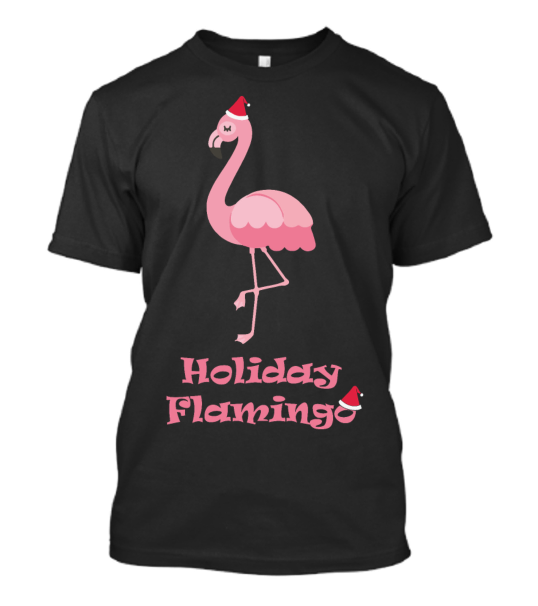 Holiday Flamingo Christmas Santa Claus T-Shirt 