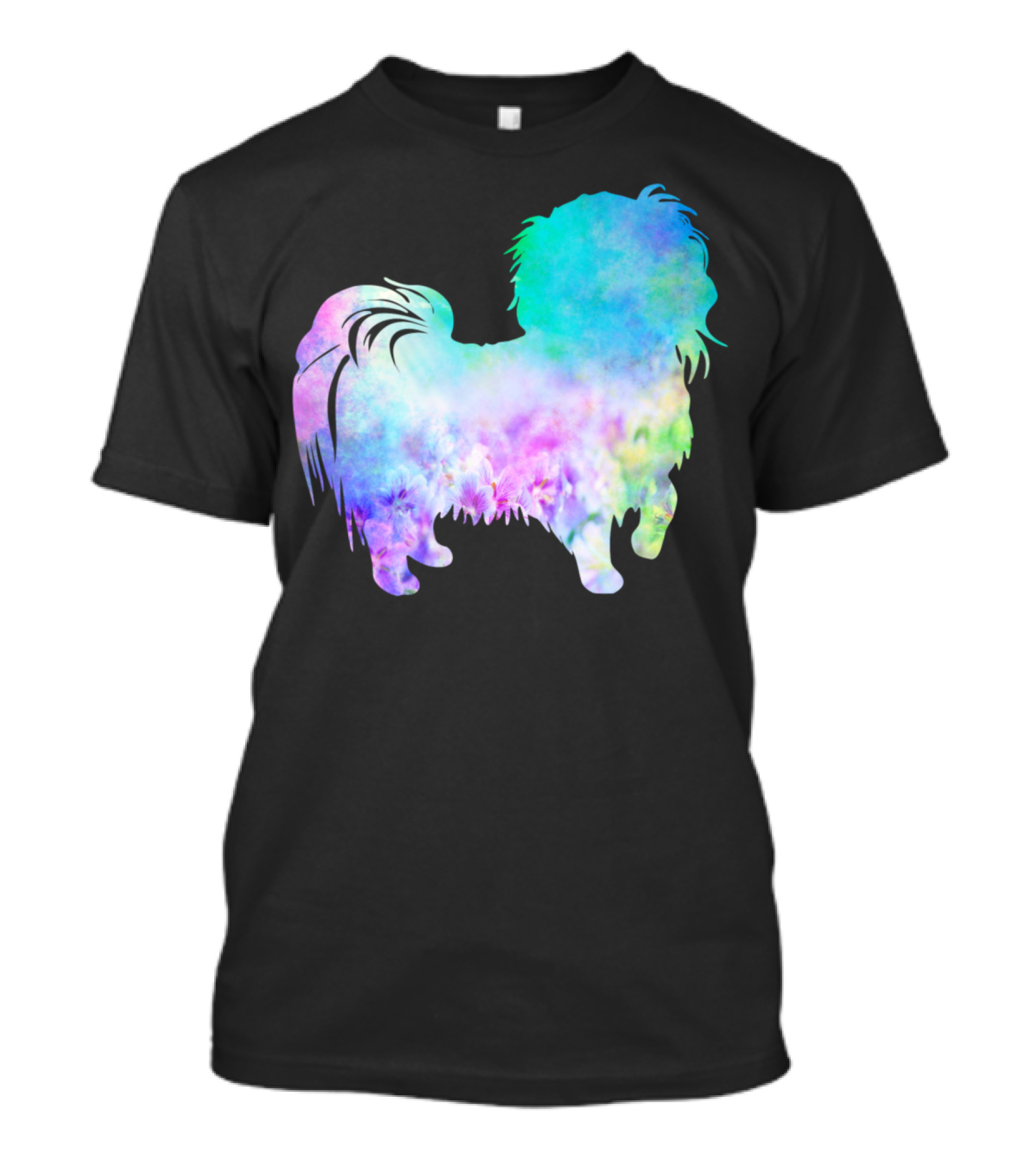 Fractals Rainbows Nerd Dog Colorful Psychedelic Pomeranian T-Shirt