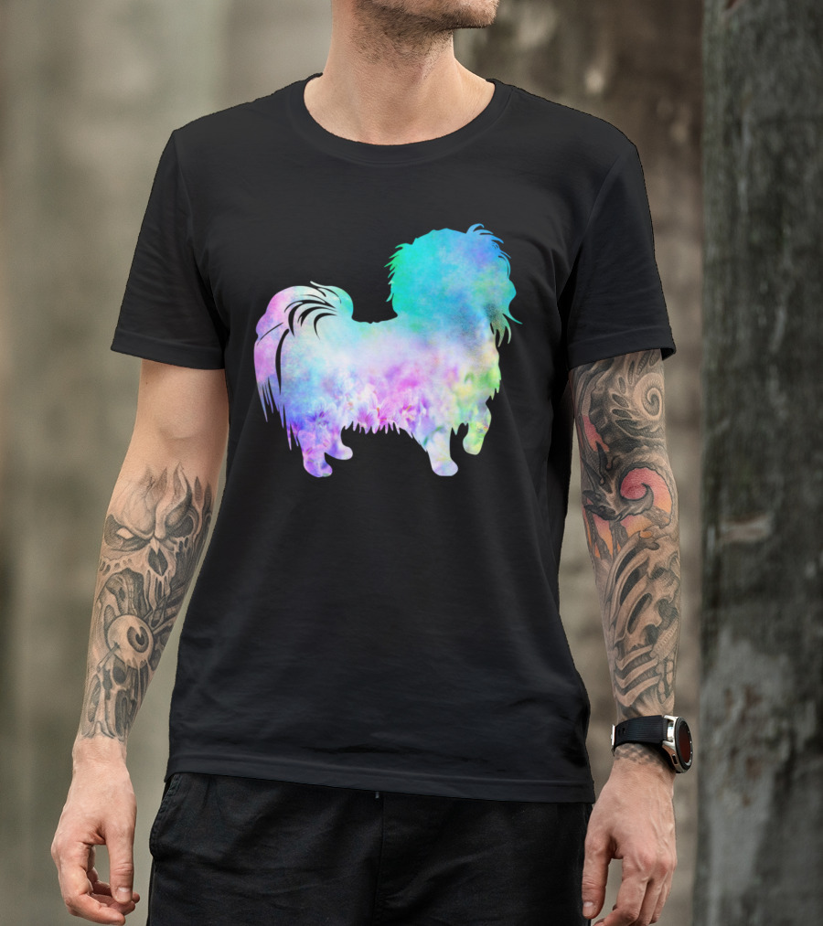 Fractals Rainbows Nerd Dog Colorful Psychedelic Pomeranian T-Shirt