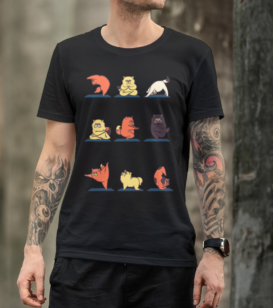 Funny Cat Yoga Poses For Yoga Lover T-Shirt