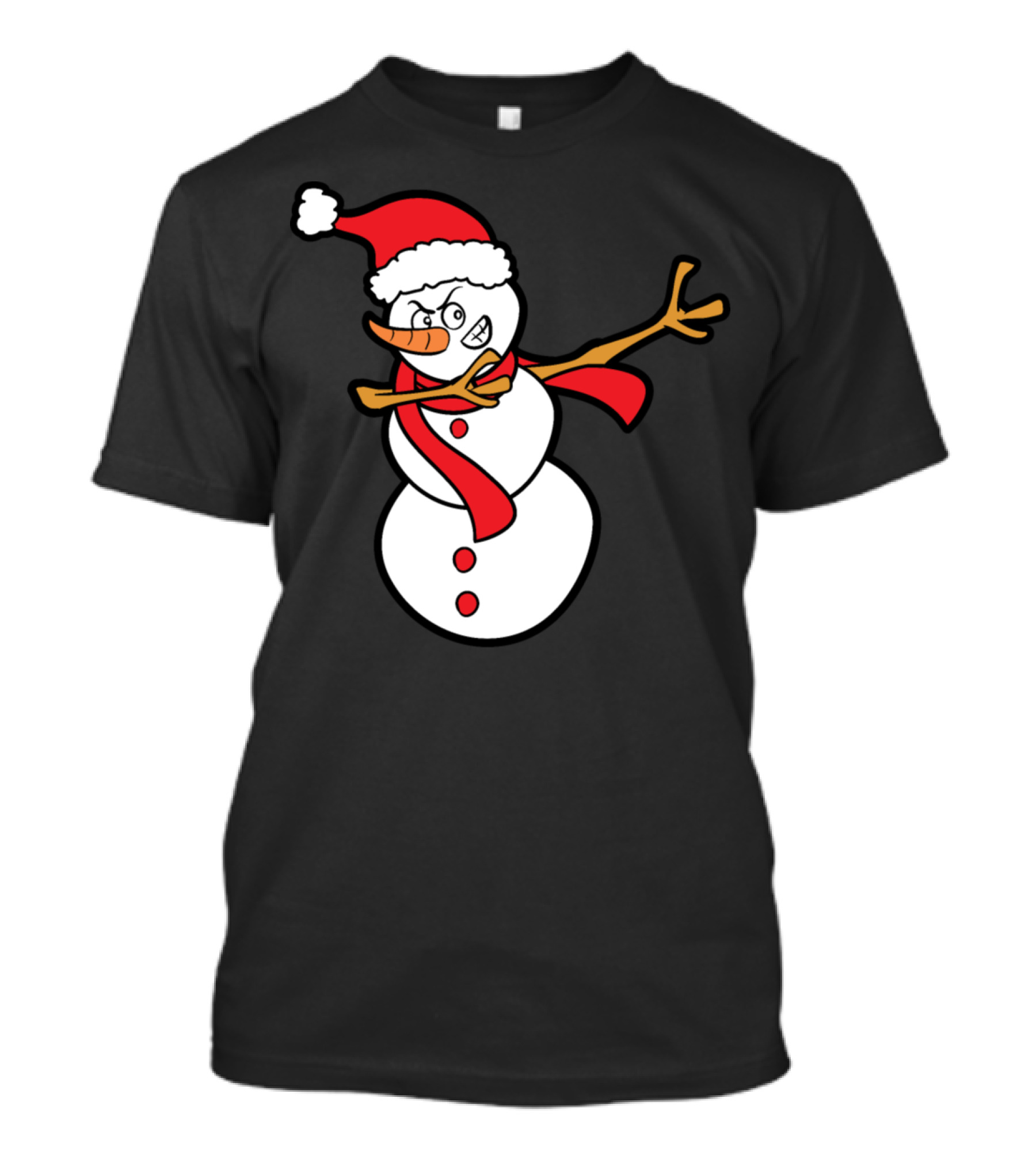 Funny Cute Snowman Dab Santa Hat Winter Snow T-Shirt