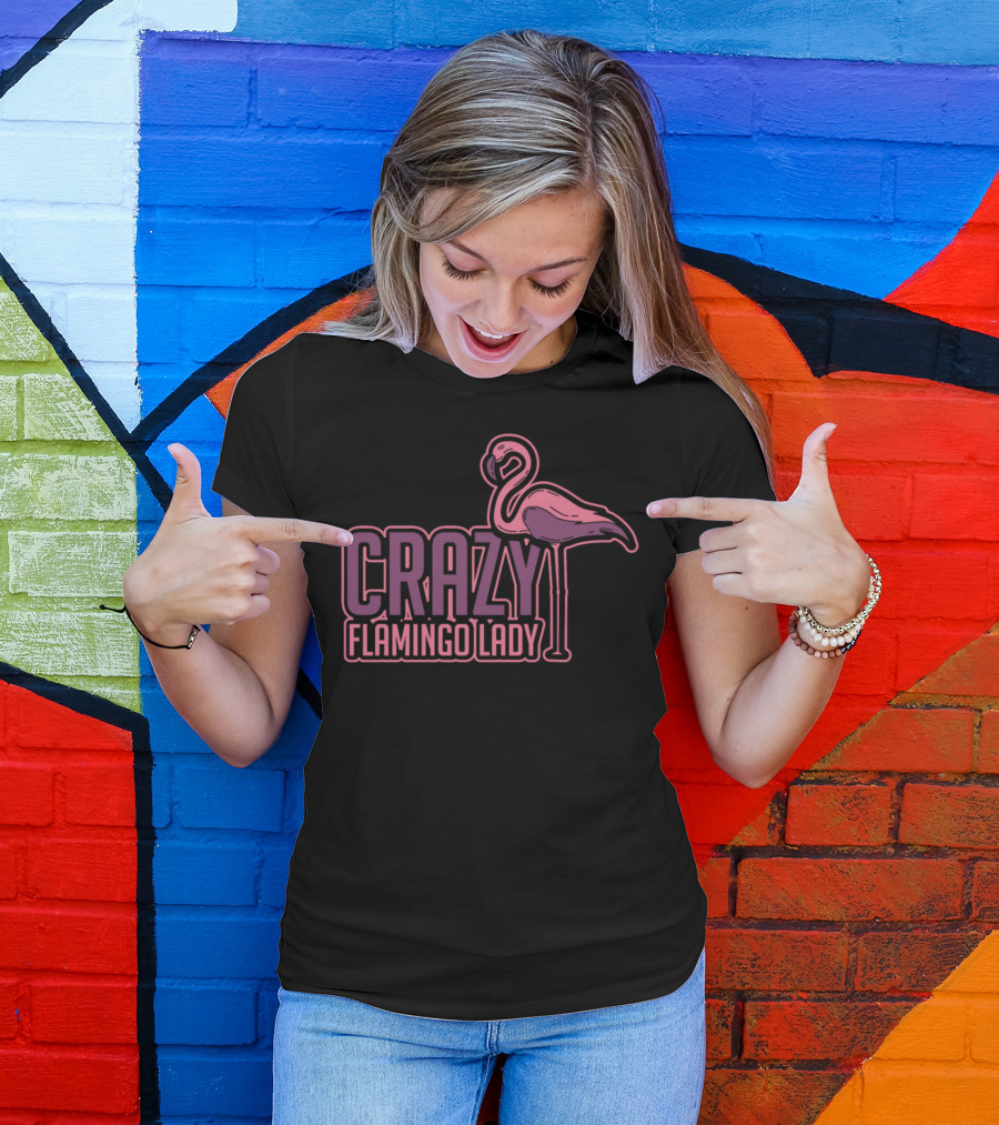 Crazy Flamingo Lady T-Shirt