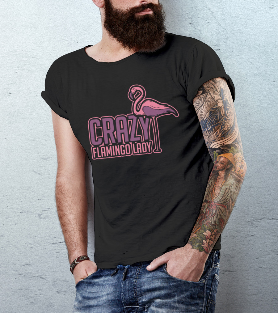 Crazy Flamingo Lady T-Shirt