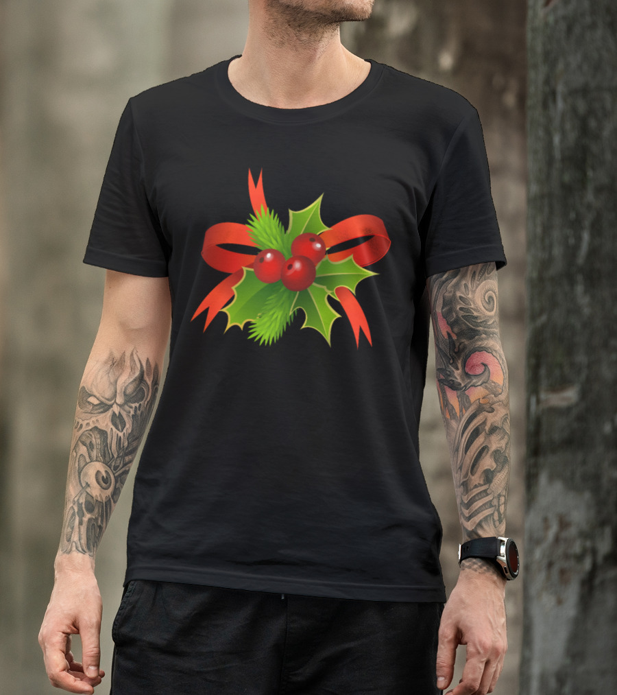 Funny Christmas Mistletoe Holly Berry T-Shirt