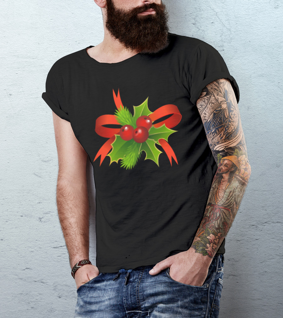 Funny Christmas Mistletoe Holly Berry T-Shirt