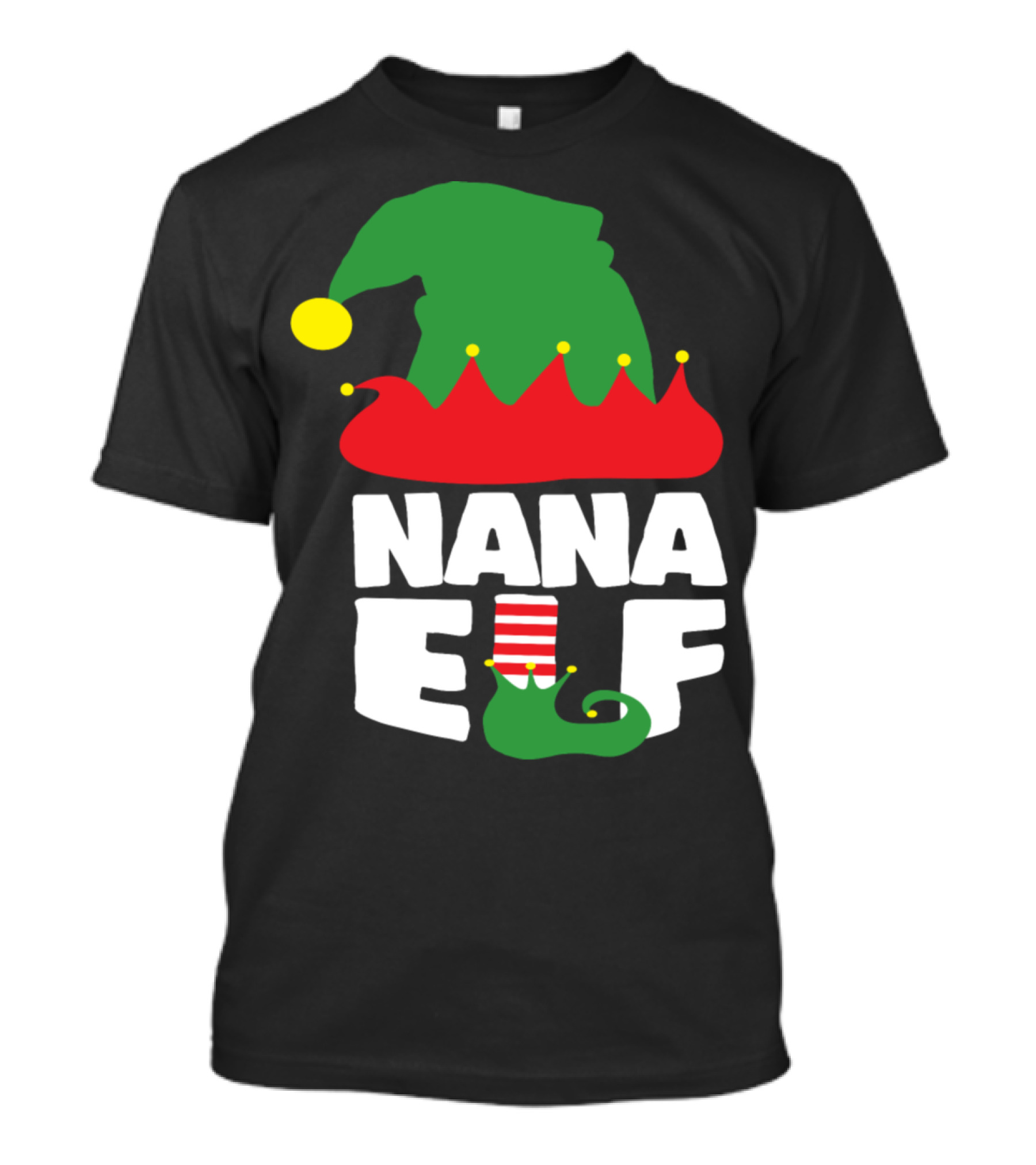 Nana Elf Christmas Hat And Boot T-Shirt