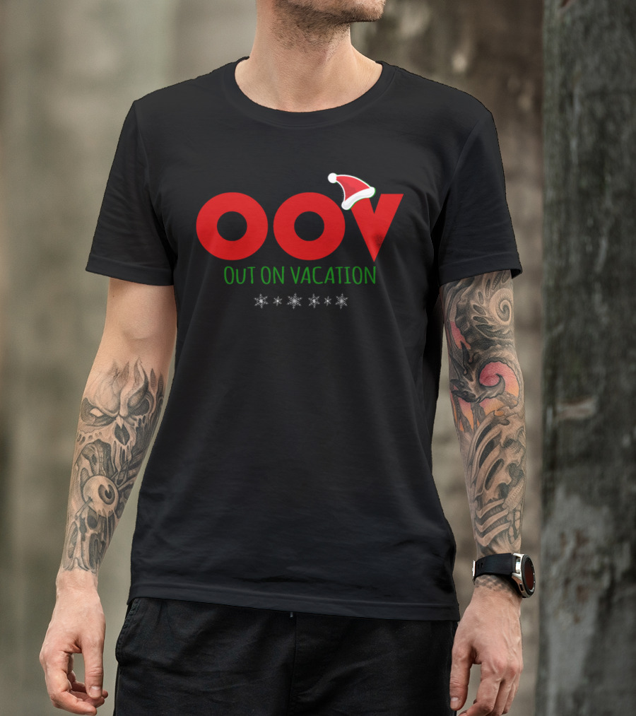 OOV Out On Vacation Christmas Hat Snowflakes T-Shirt