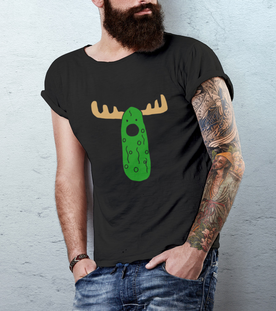 Merry Christmoose Funny Christmas Pickle Moose T-Shirt
