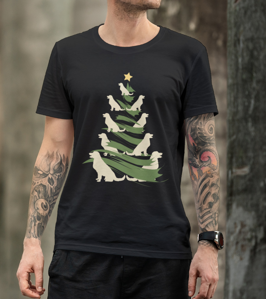 Dog Christmas Tree Funny Present T-Shirt