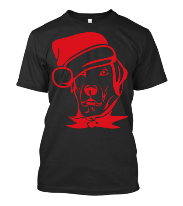 Funny Christmas Santa Labrador Dog Wearing Festive Hat T-Shirt