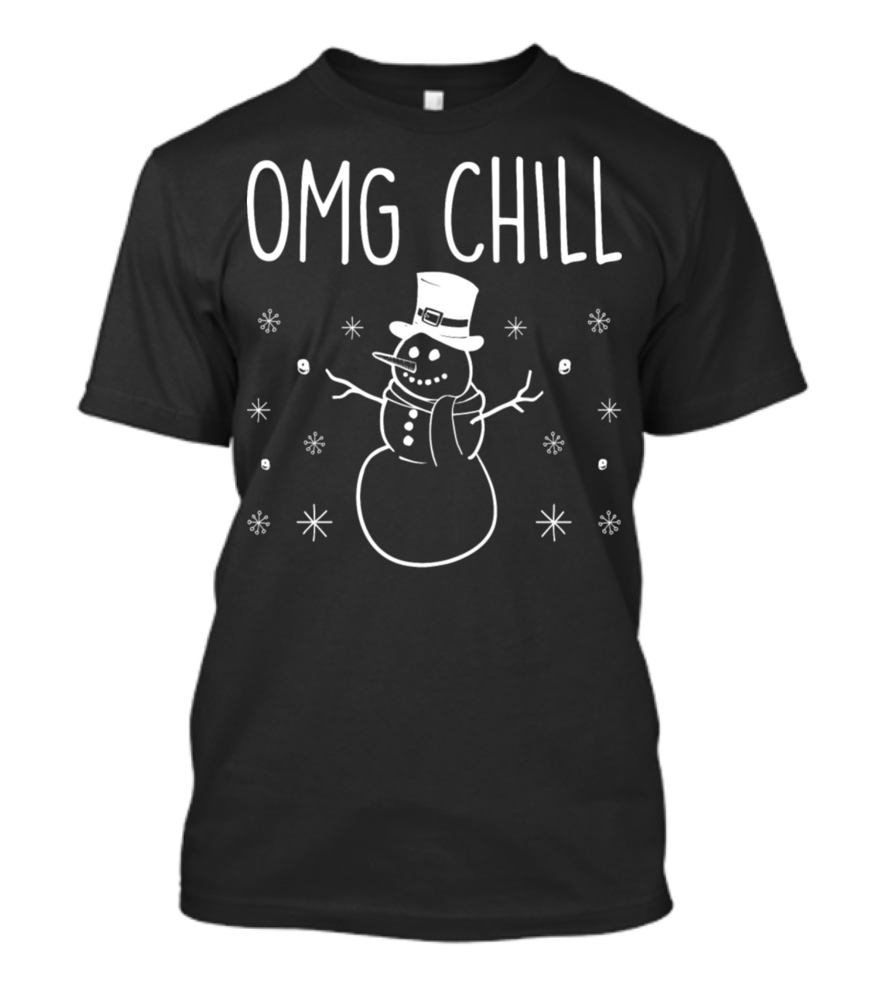 OMG Chill Funny Christmas Snowman Pun T-Shirt