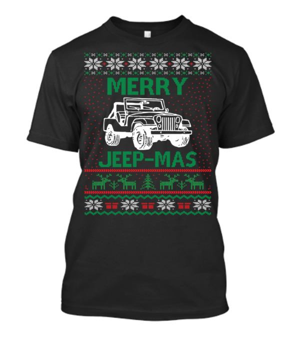 Merry Jeep-Mas Christmas Jeep Ugly T-Shirt