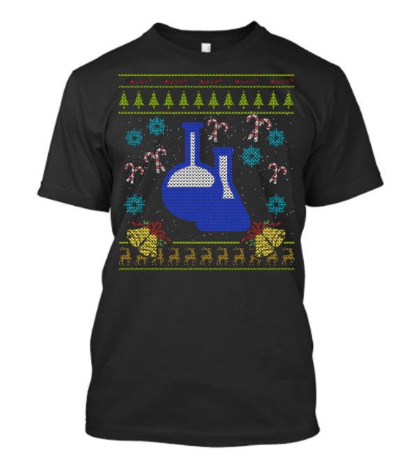 Funny Science Holiday Flask Ugly Christmas T-Shirt