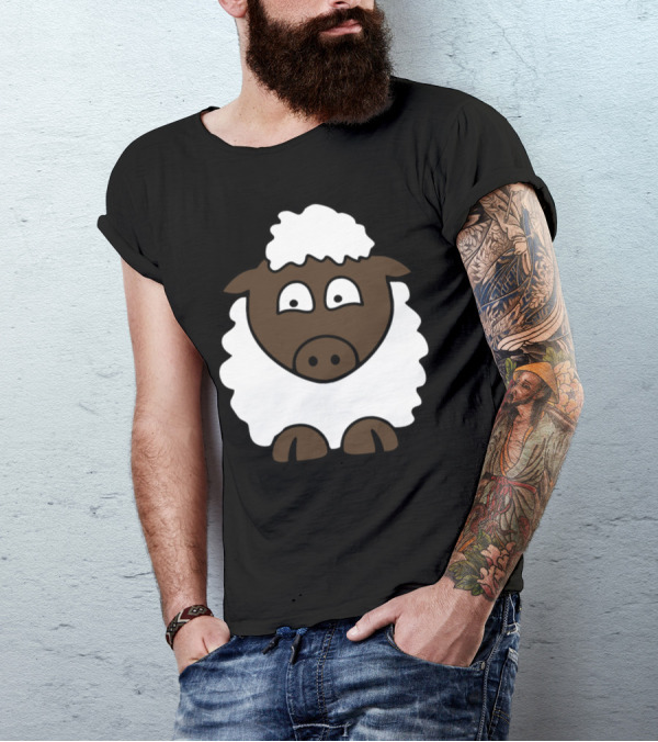 Funny Sheep Whimsical Cartoon T-Shirt